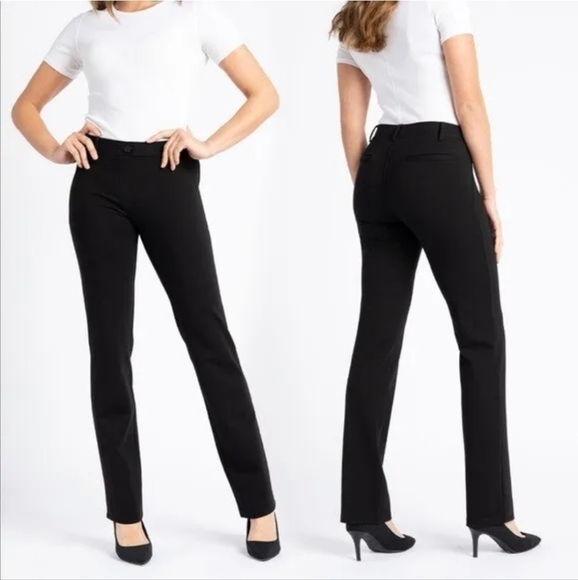 Betabrand Black Straight Leg Classic Dress Yoga Pant - Picture 1 of 6